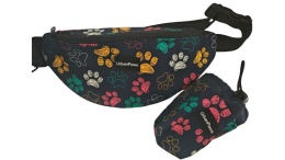 Nerka spacerowa w zestawie z saszetką na treserki UrbanPaws. rozmiar L., kolorowe łapki