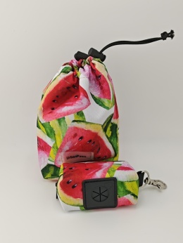 Saszetka na smaczki z etui na kupoworki | melon | gratis woreczki
