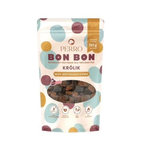 Smaczki Perro BonBon Królik z czystkiem, 80g