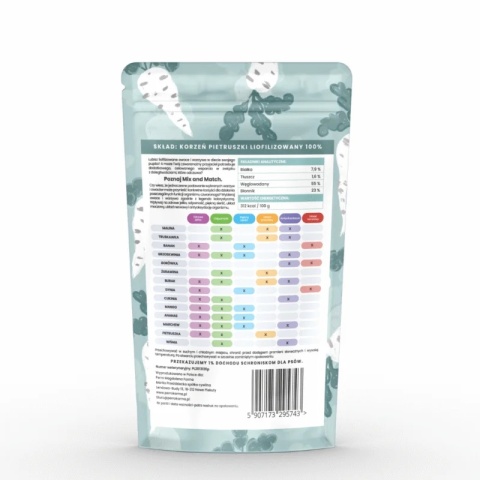 MIX & MATCH Korzeń pietruszki Przysmaki liofilizowane 15g