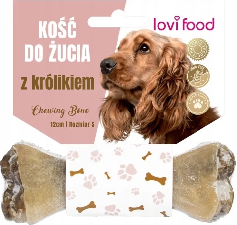 Naturalna kość do żucia dla psa z królikiem S - 12 cm